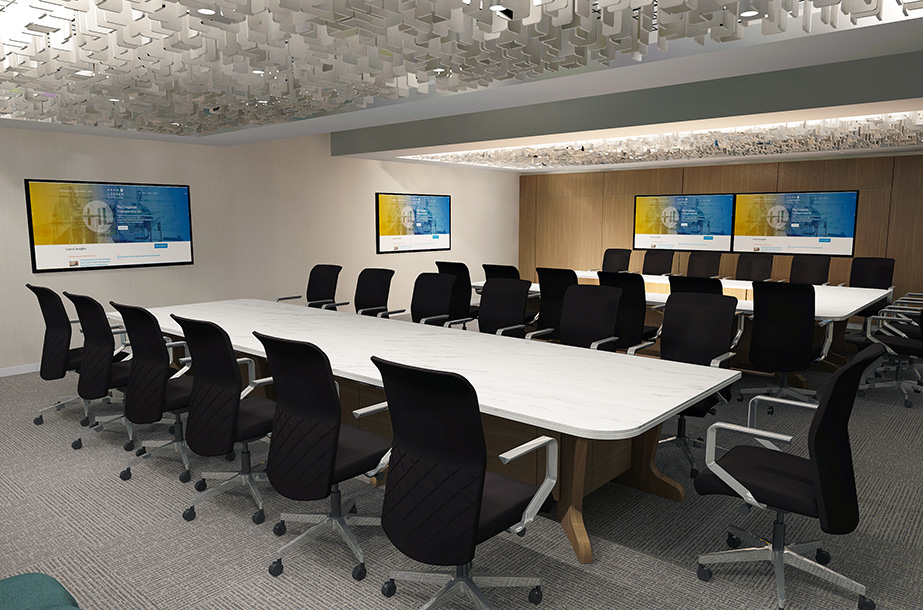 Upscale modular / reconfigurable conference table for private, executive office in the legal industry